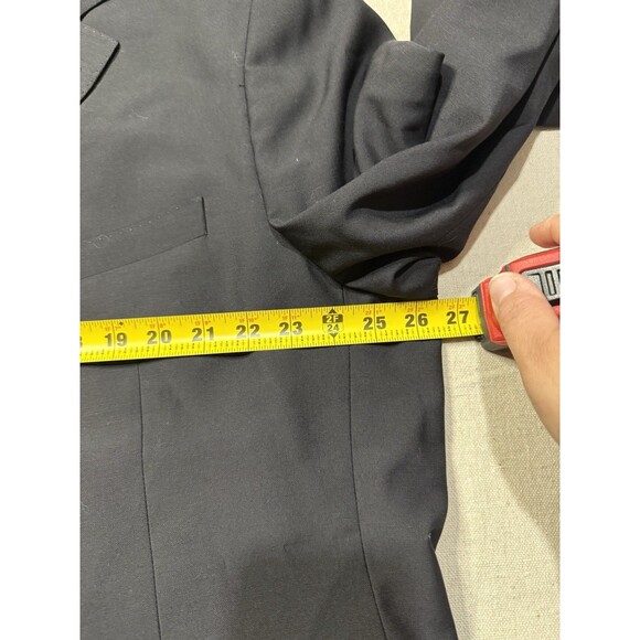 Bergamo Elegant Mens 54R Black 100% Wool Blazer Suit Jacket 2 Button Made Italy - Picture 5 of 6